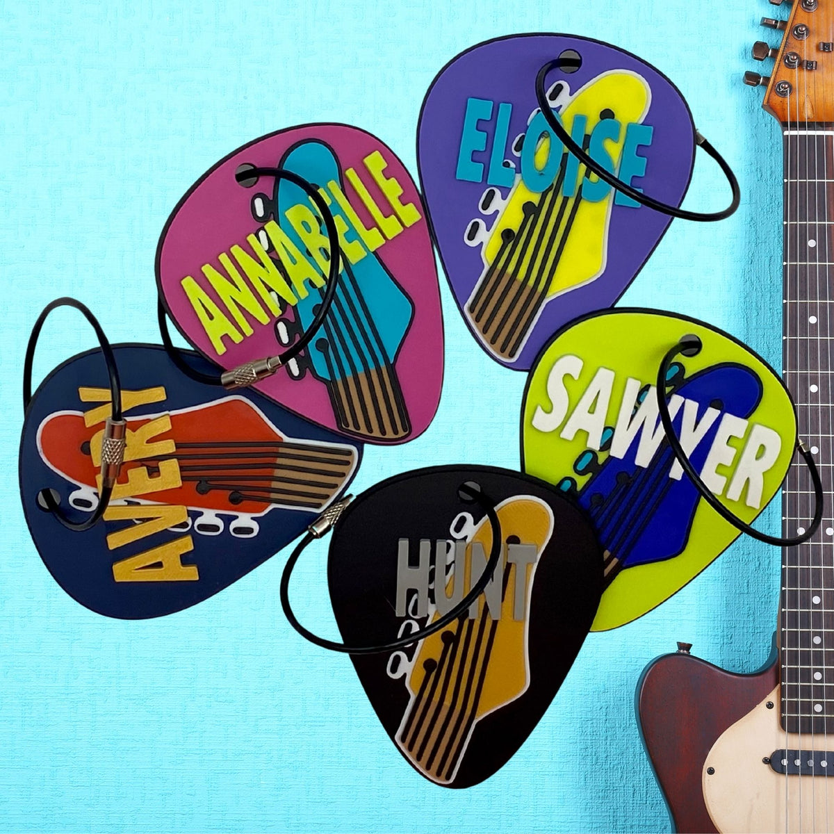 Electric Guitar Pick Bag Tag